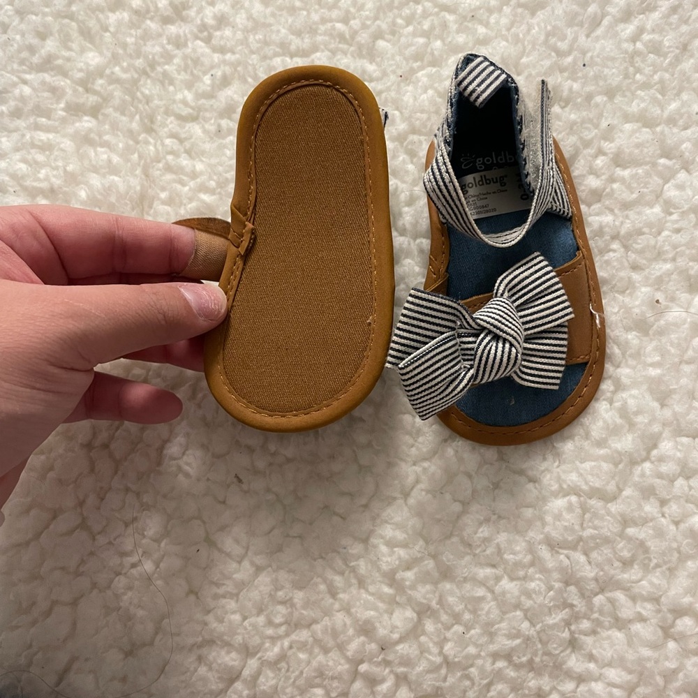 goldbug striped sandals size 0-3 months